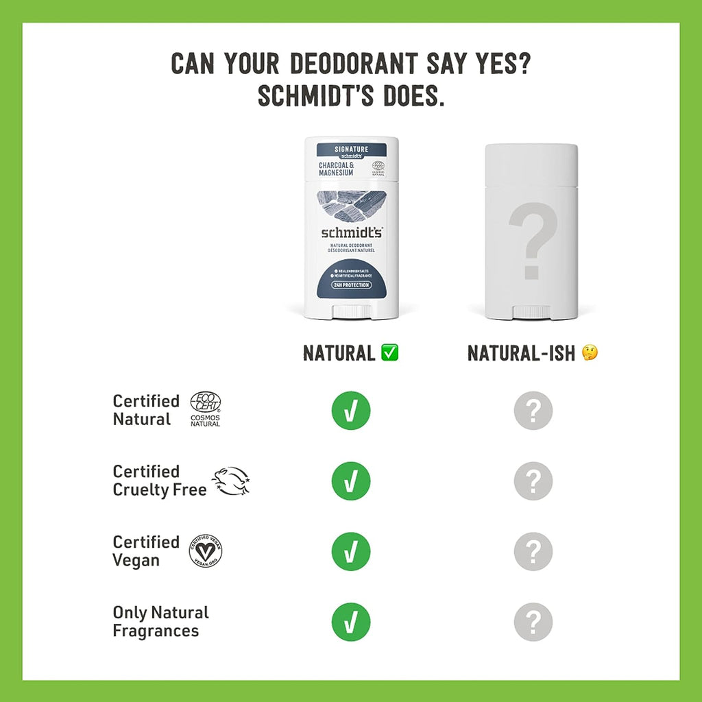 Schmidt's Aluminum Free Natural Deodorant for Women and Men, Sandalwood and Citrus with 24 Hour Odor Protection, Vegan and Cruelty Free, 2.65 oz, Pack of 4