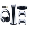 Sony Playstation 5 Disc Version with Extra DualSense Wireless Controller, Camera, PULSE 3D Headset and Micro SD Card USB Adapter Bundle