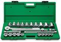 SK Professional Tools 4725 25-Piece 3/4 in. Drive 12-Point Standard Fractional Socket Set - Chrome Socket Set with Super Chrome Finish | Set of 25 Sockets Made in USA