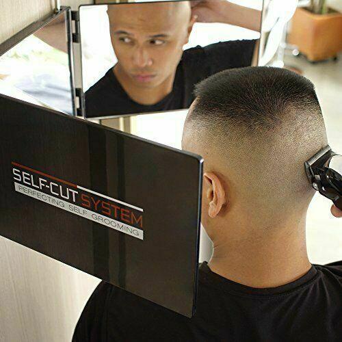 Self-cut System Travel Version Three Way Mirror for Self Hair Cutting With Hooks