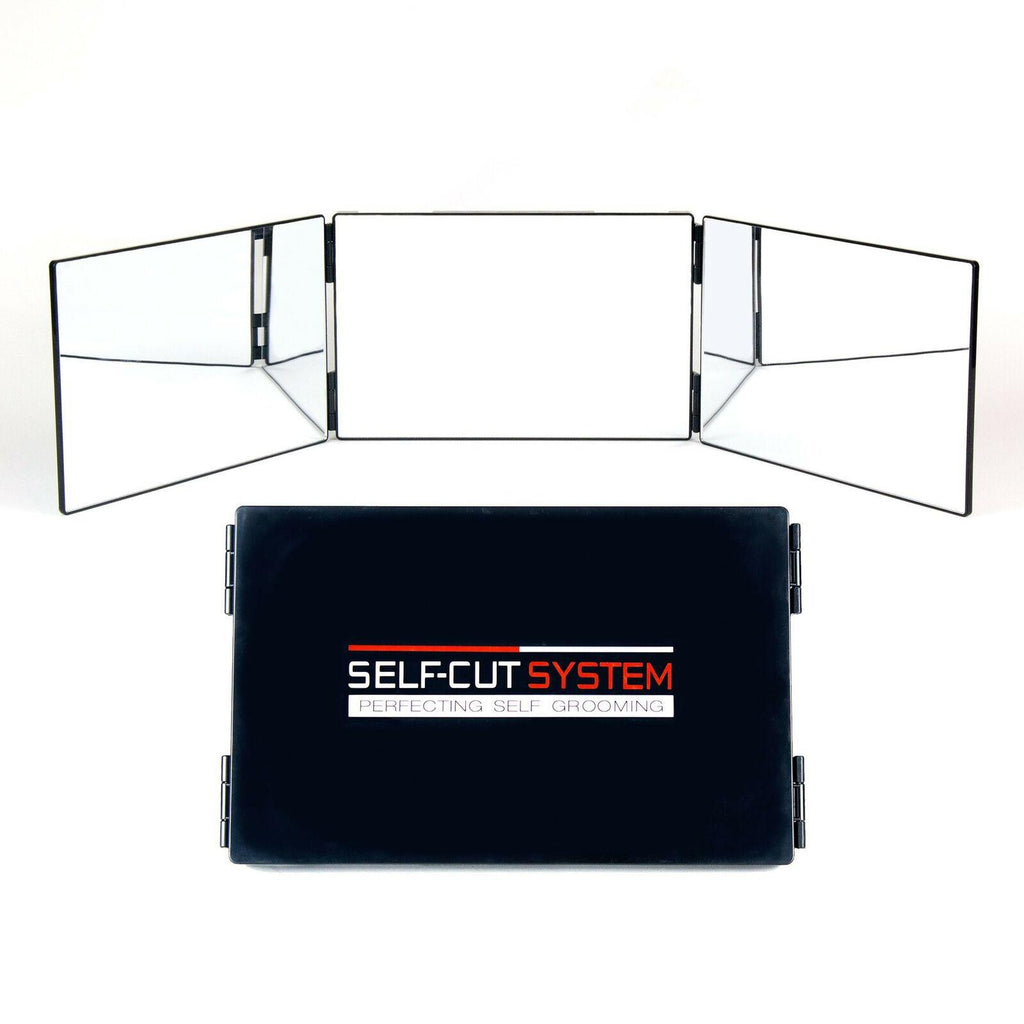 Self-cut System Travel Version Three Way Mirror for Self Hair Cutting With Hooks