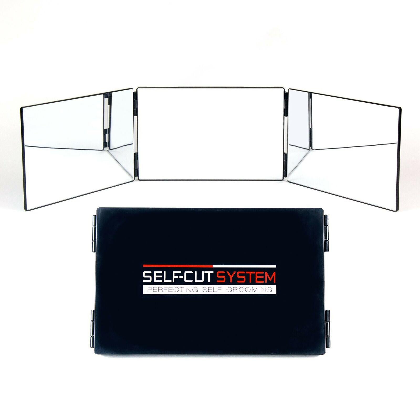 Self-cut System Travel Version Three Way Mirror for Self Hair Cutting With Hooks