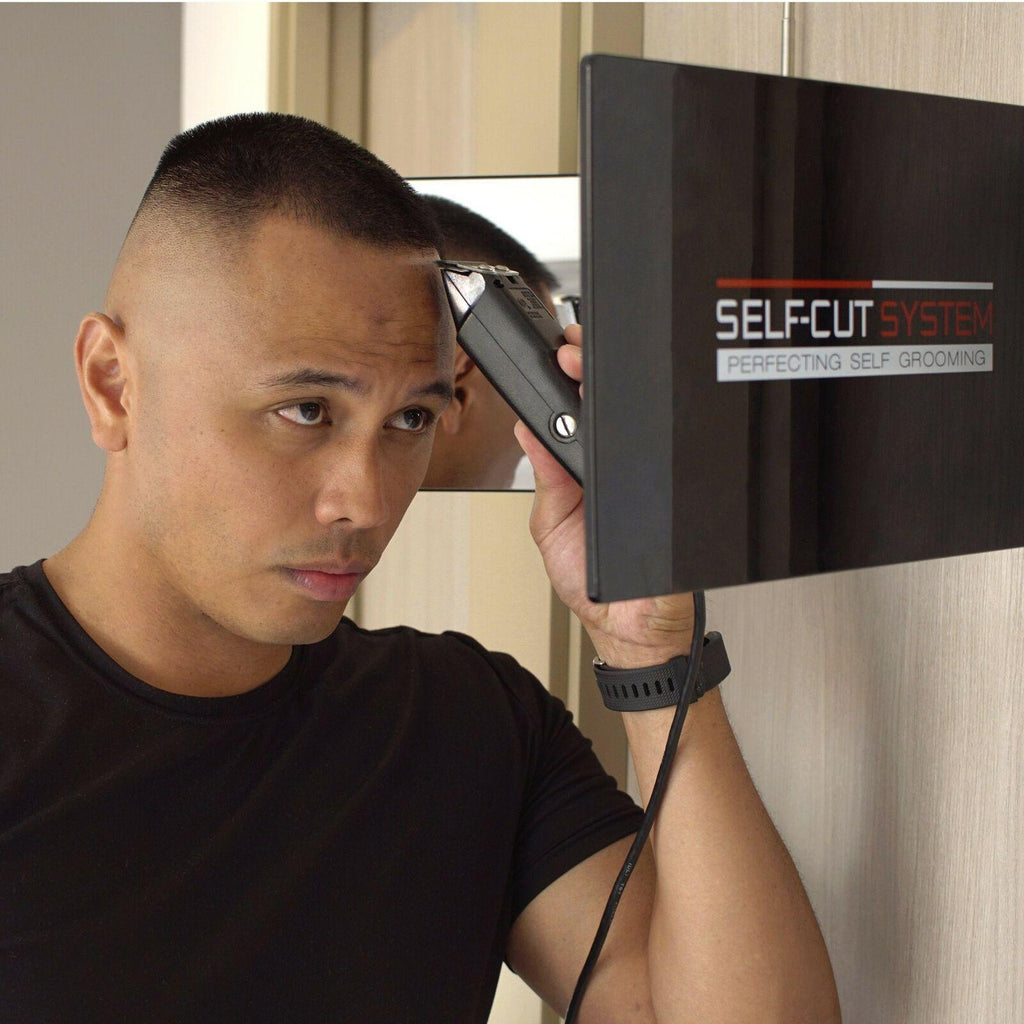 Self-cut System Travel Version Three Way Mirror for Self Hair Cutting With Hooks