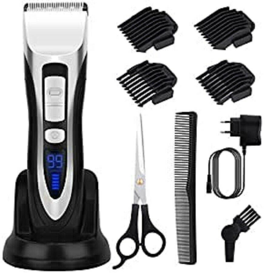 Machine Man Cut Hair Electric LCD Wireless 4 Combs 100.240V