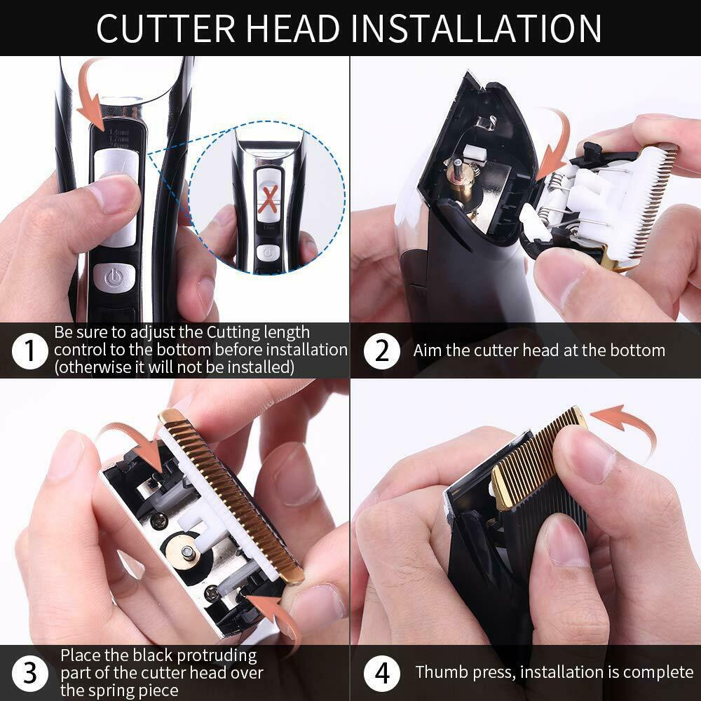 Machine Man Cut Hair Electric LCD Wireless 4 Combs 100.240V