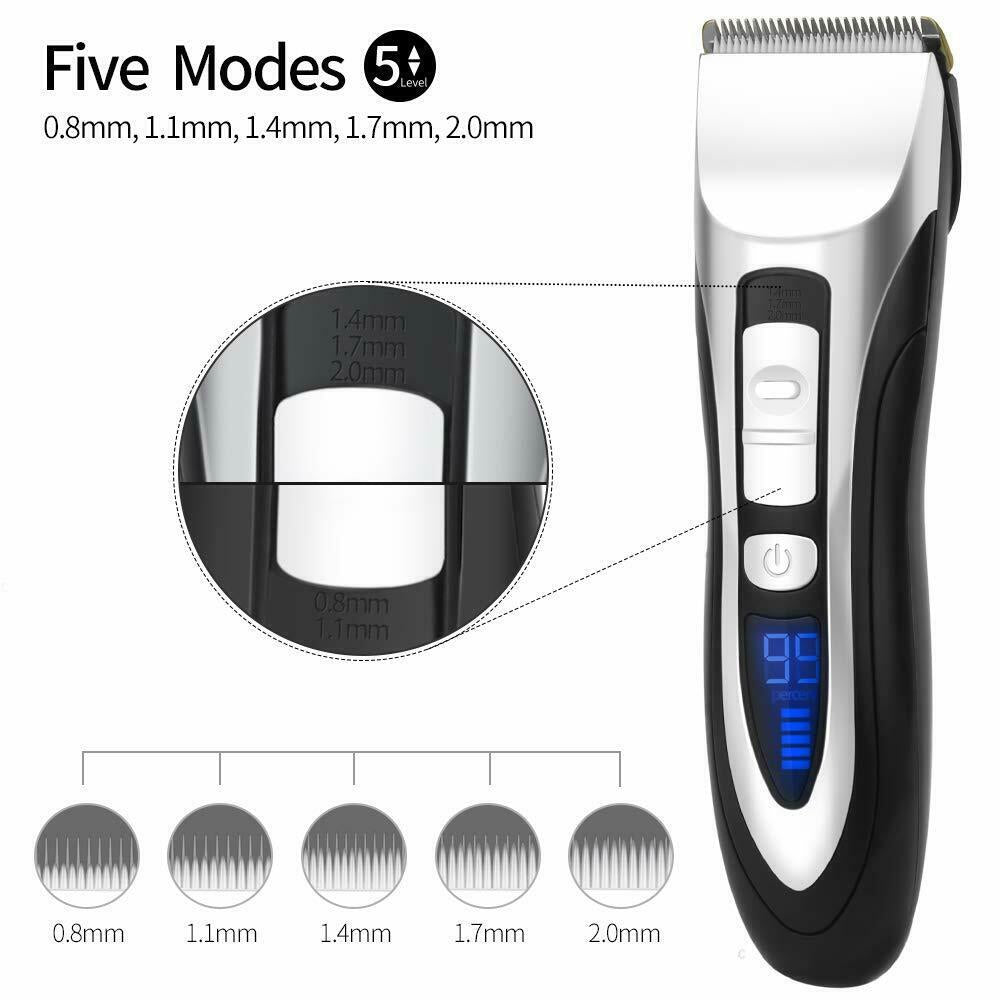 Machine Man Cut Hair Electric LCD Wireless 4 Combs 100.240V