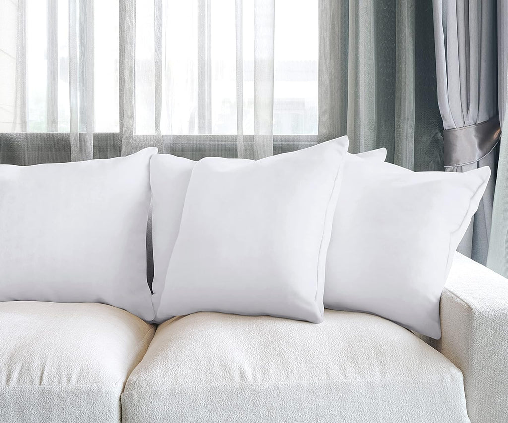 Utopia Bedding Throw Pillows (Set of 4, White), 18 x 18 Inches Pillows for Sofa, Bed and Couch Decorative Stuffer Pillows