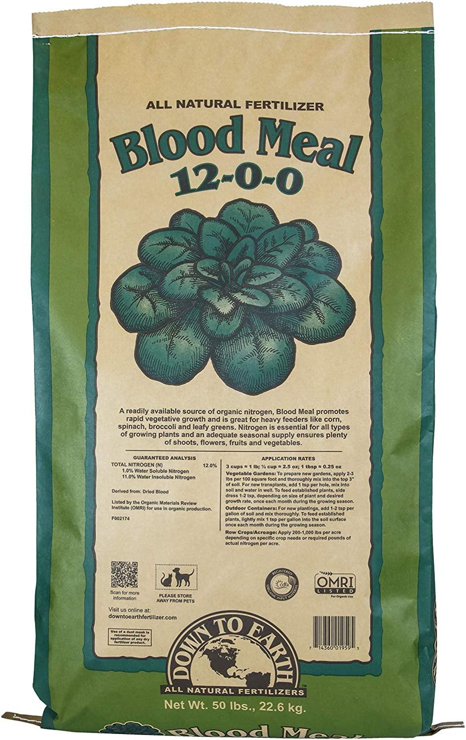 Down To Earth Blood Meal Fertilizer Mix 12-0-0, 50 lb