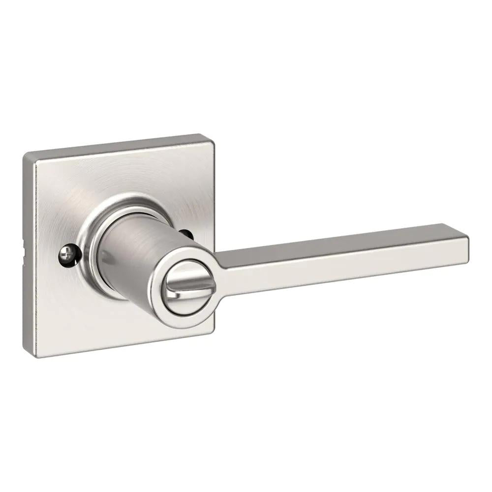 Casey Satin Nickel Bed/Bath Privacy Door Lever Featuring Microban
