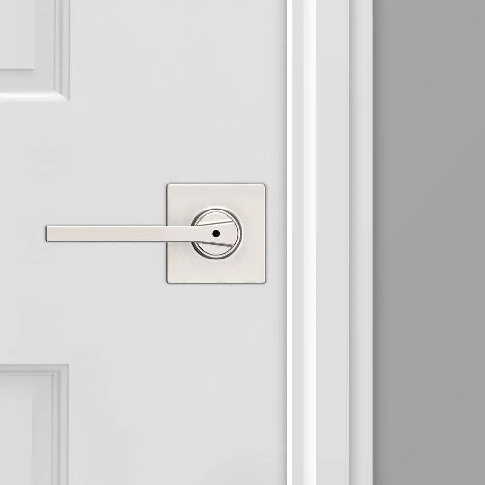 Casey Satin Nickel Bed/Bath Privacy Door Lever Featuring Microban