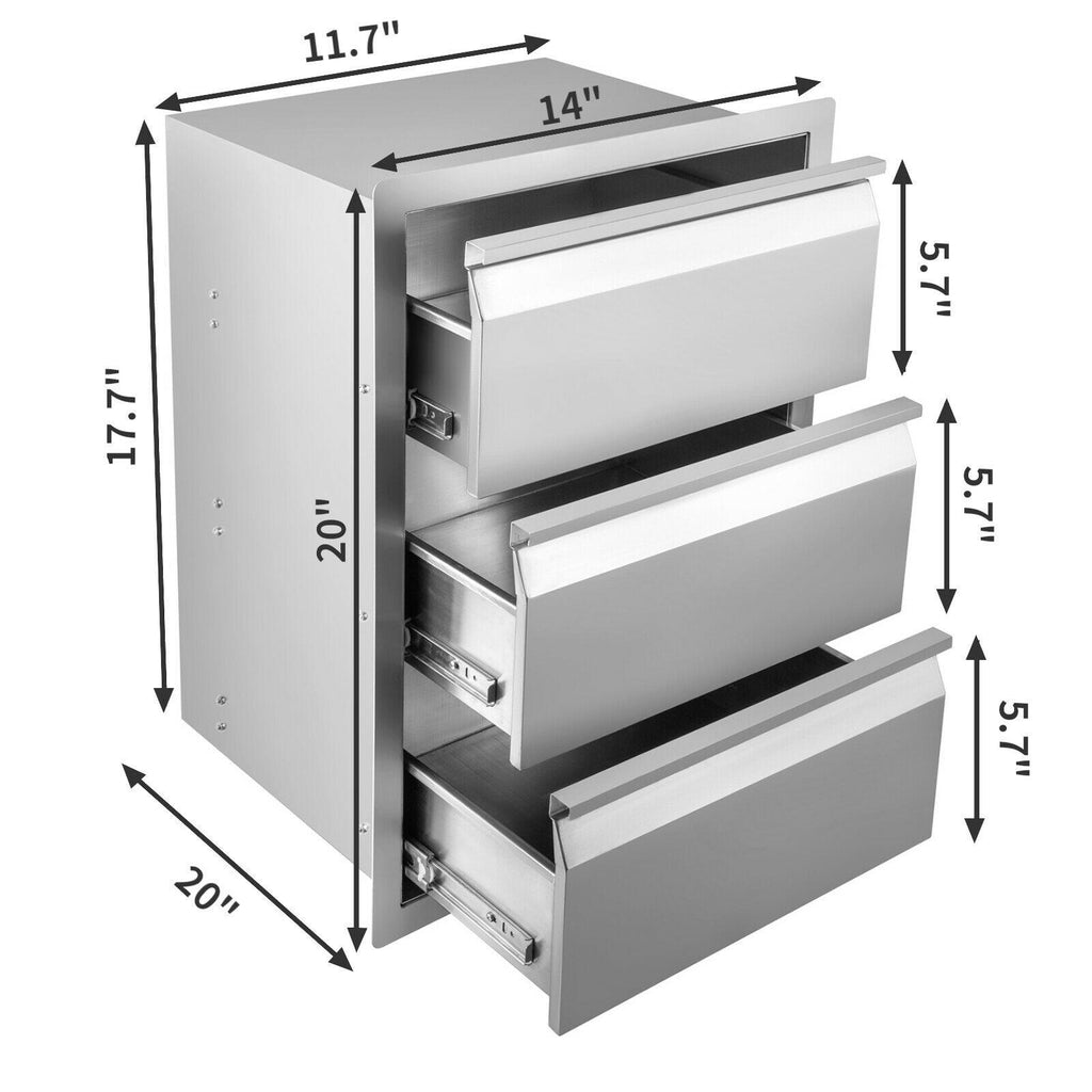 Outdoor Kitchen  Drawers Double Single Triple  Steel Multi-size