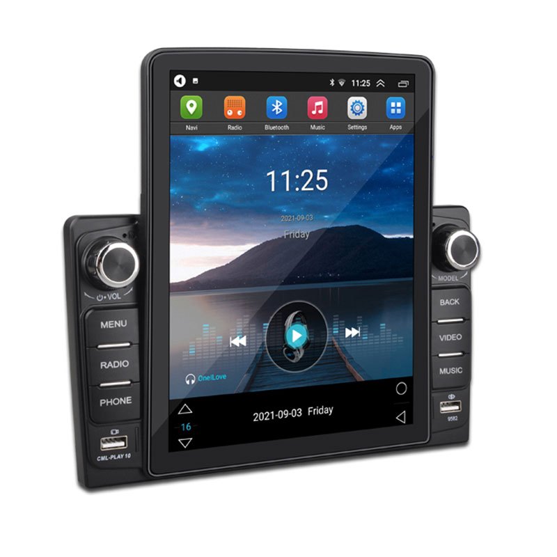 9.5'' Vertical TFT HD TouchScreen Double Din Car Radio Android 10.1 (2+32G) -in GPS/WIFI/BT DVR Multi-languaClock Display USB / SD / FM
