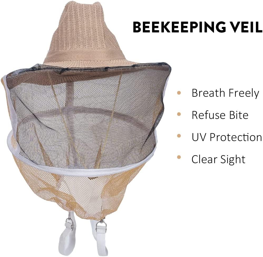 Honey Lake 8-Frame Bee Hives and Supplies Starter Kit, Beeswax Coated Beehive Starter Kit Including Beekeeping Supplies Tools Set with Bee Hat Veil