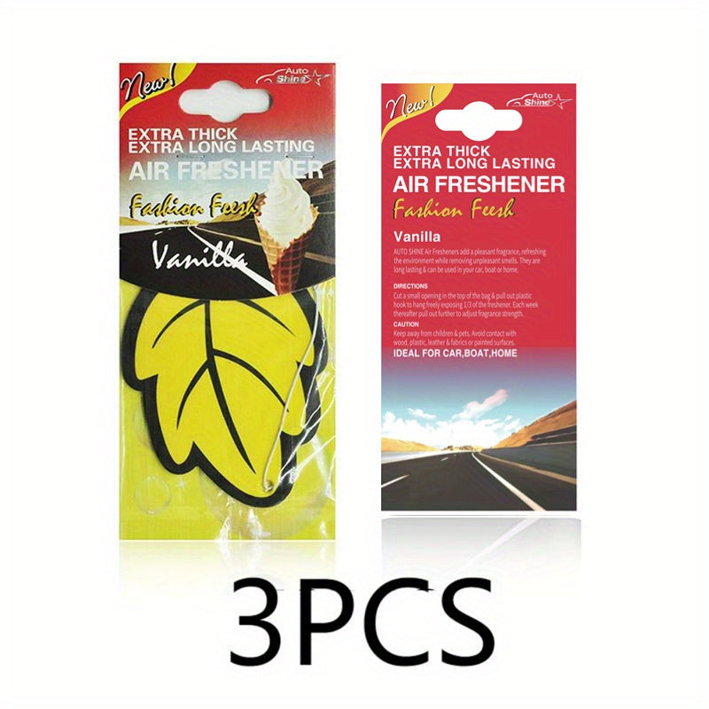 3-60pcs Car Air Freshener Natural Scented Tea Paper Auto Hanging Vanilla Perfume Fragrance Leaf Shape Car Accessories Interior