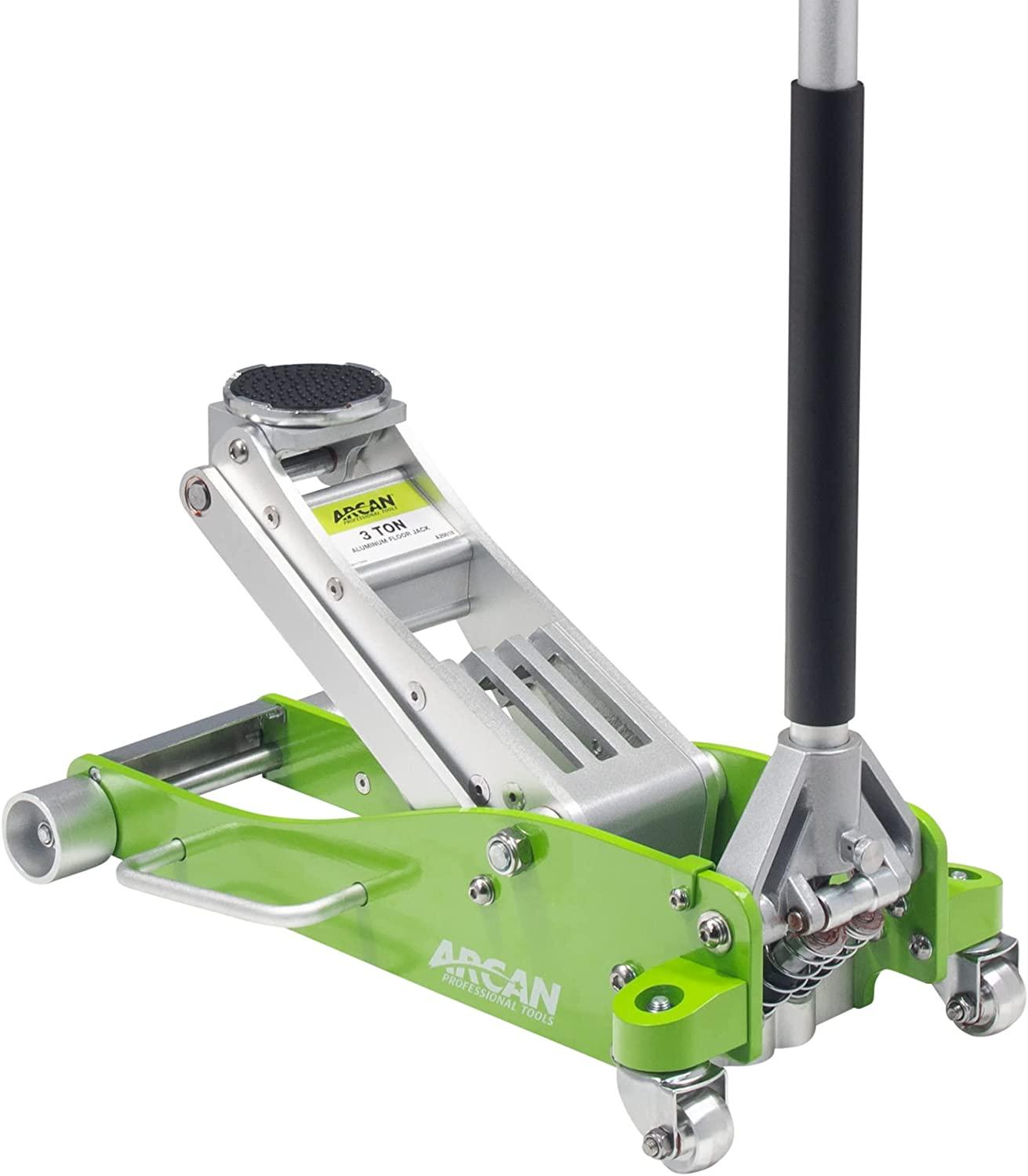 Arcan 3-Ton  Rise Aluminum Floor Jack with Dual Pump Pistons & Reinforced Lifting Arm (ALJ3T / A20018)