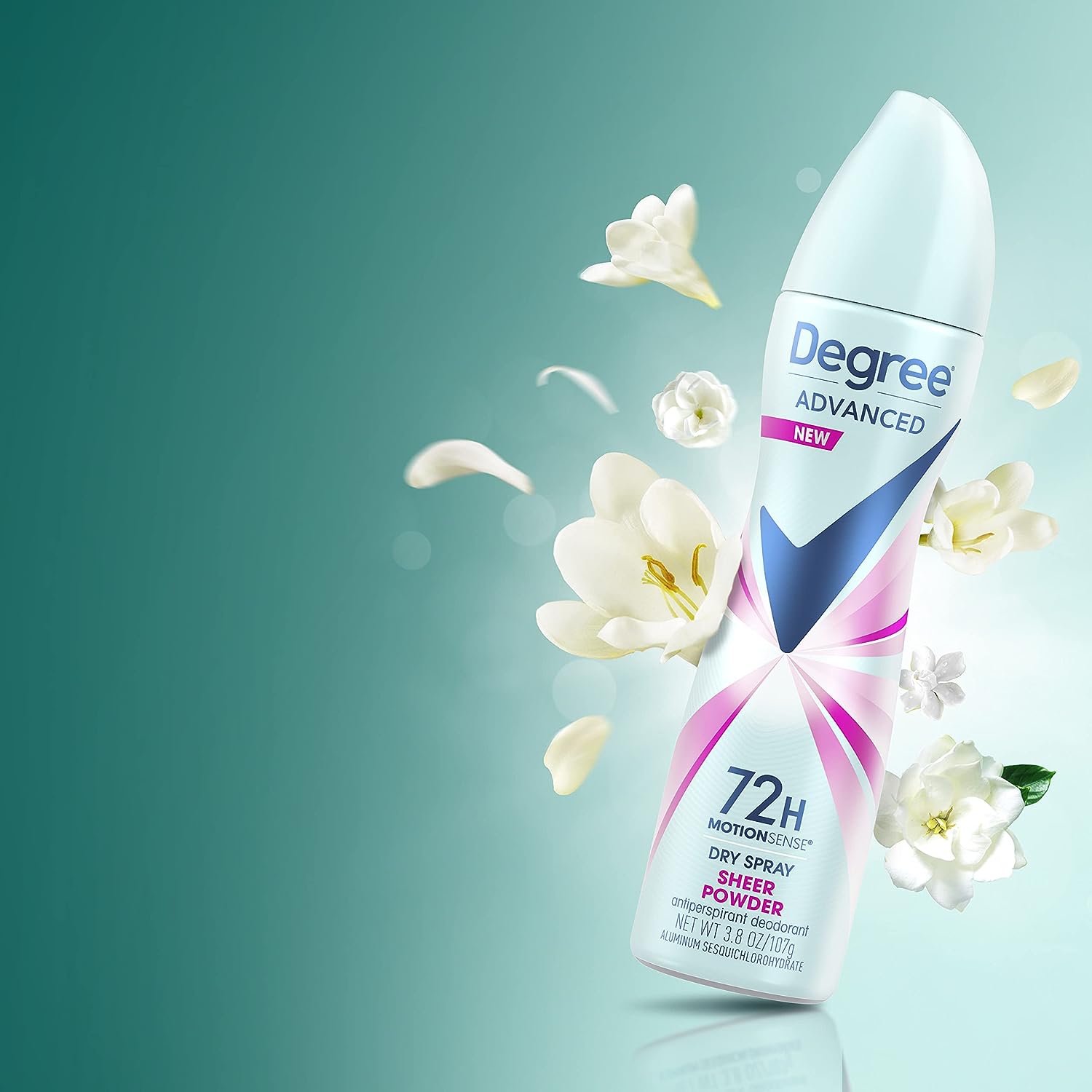 Degree Advanced Antiperspirant Deodorant Dry Spray 72-Hour Sweat and Odor Protection Sheer Powder Deodorant Spray For Women With MotionSense Technology 3.8 oz, Pack of 3