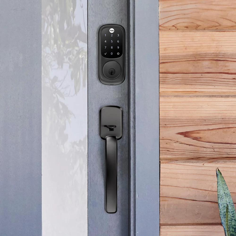 Assure Lock Black Suede Single Cylinder Deadbolt with Touchscreen Keypad