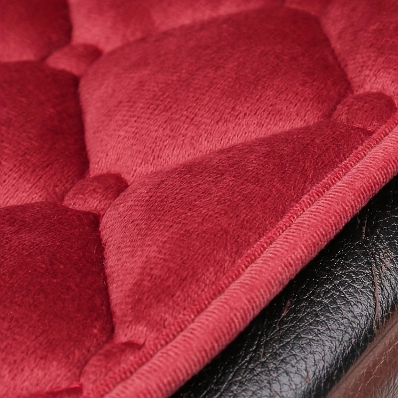 1pc/2pcs Car Seat Cover With Soft Velvet And Plaid Comfortable Memory Foam With Phone StoraBag Back Non-slip Silicone Particle Back Seat Cushion