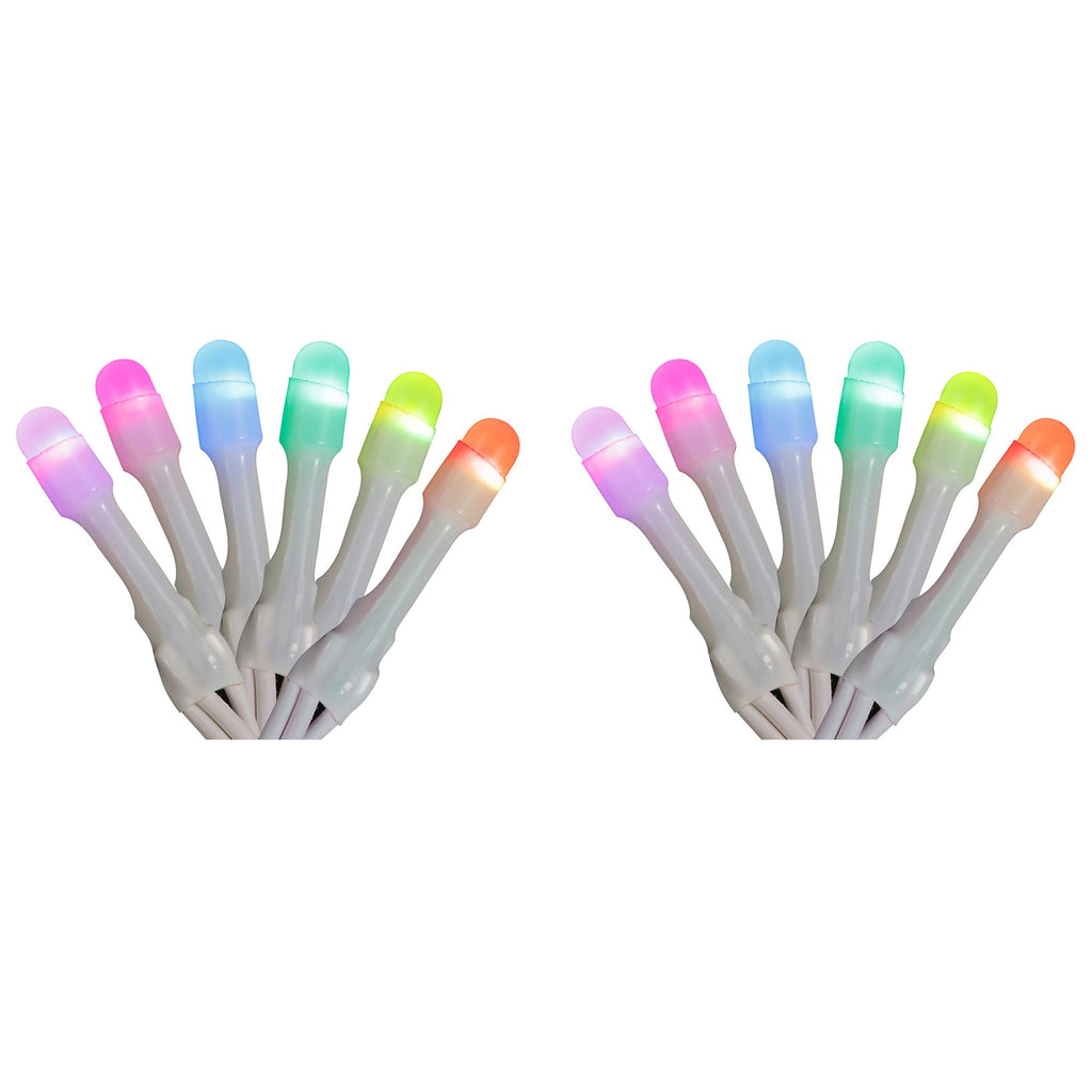 Home Heritage Luminations Christmas Holiday Party Lights, Twinkly App Control, 7' String of Icicle Style, 50 RGB LEDs (2 Pack)