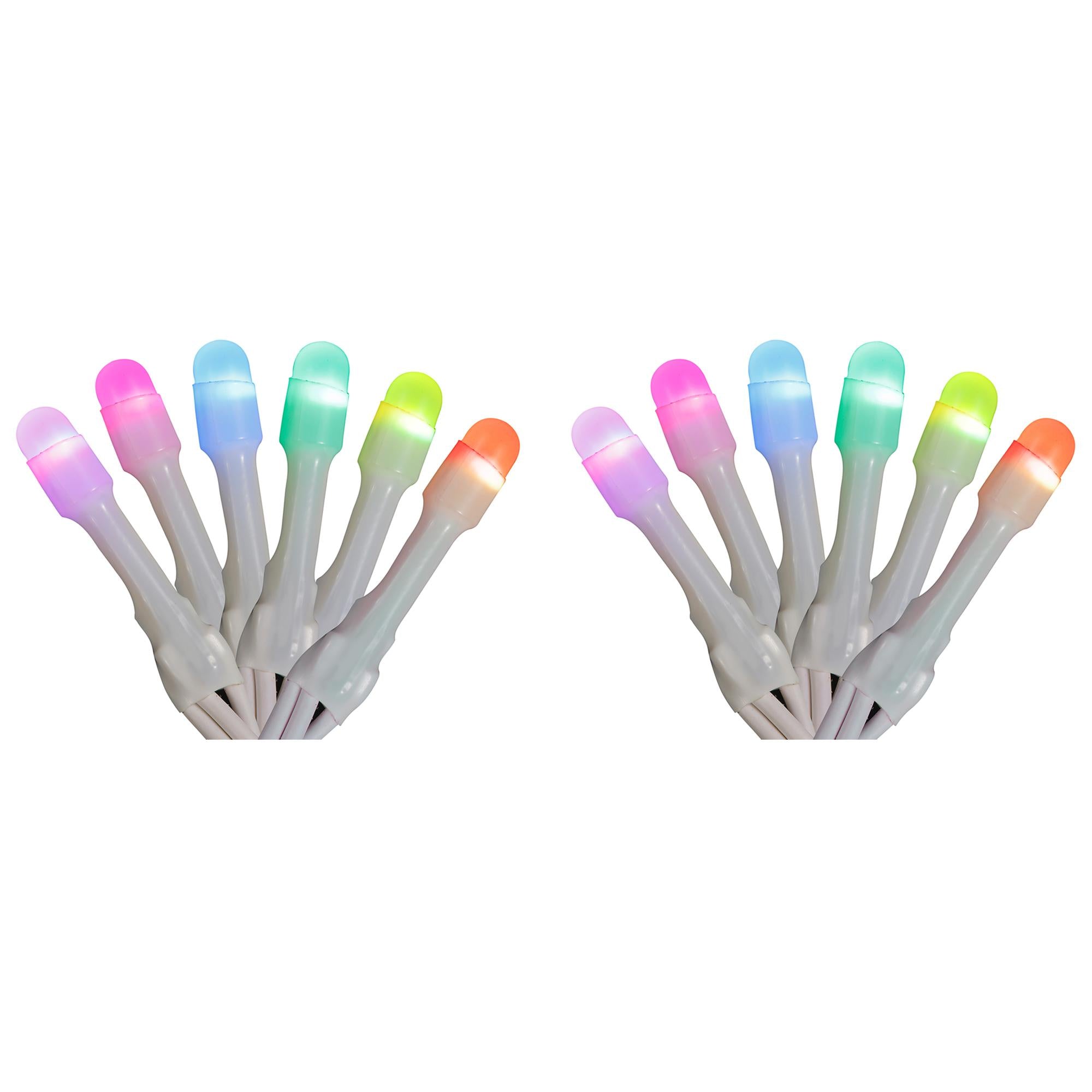 Home Heritage Luminations Christmas Holiday Party Lights, Twinkly App Control, 7' String of Icicle Style, 50 RGB LEDs (2 Pack)