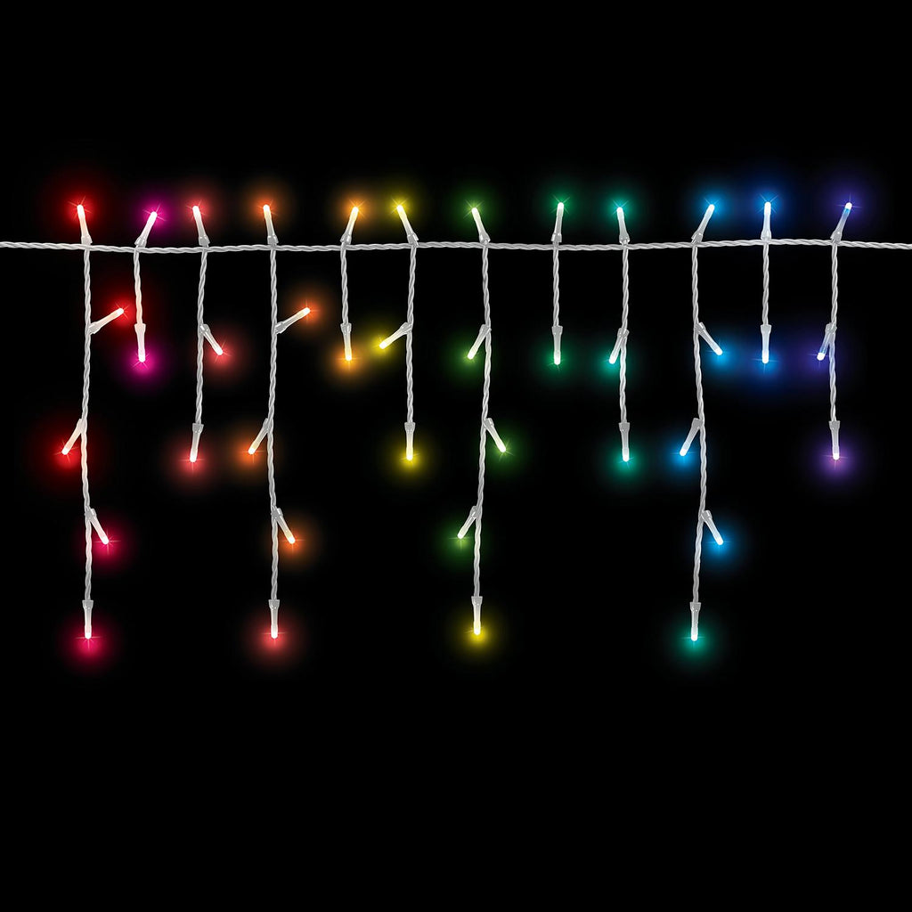 Home Heritage Luminations Christmas Holiday Party Lights, Twinkly App Control, 7' String of Icicle Style, 50 RGB LEDs (2 Pack)