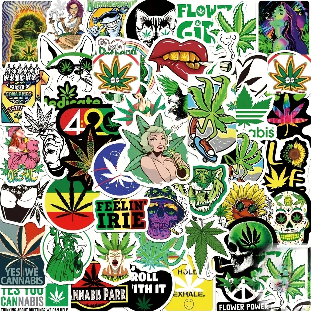 100pcs Leaves Stickers For Water Bottles, Vinyl Waterproof Stickers For Laptop, Skateboard, Computer,  Bike Stickers For Teens Kids Girls Adults