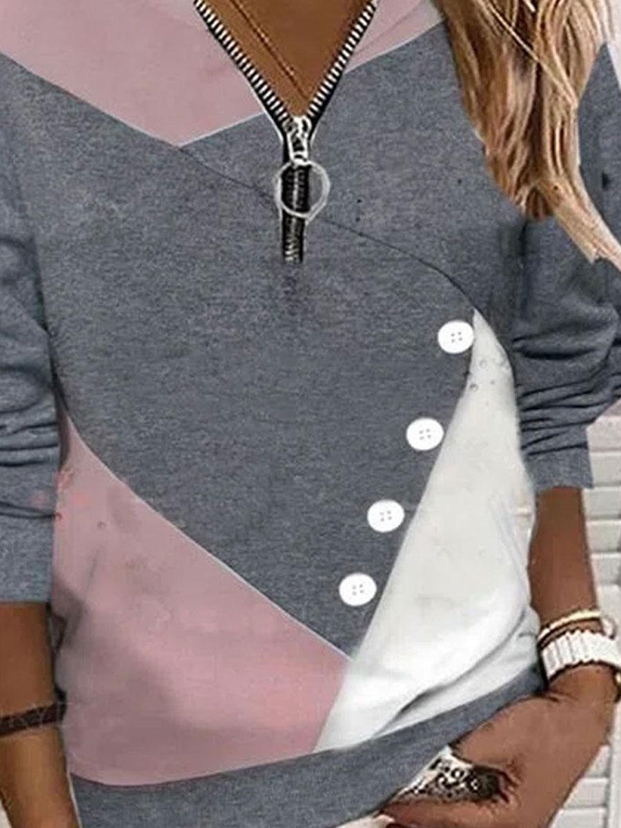 Patchwork Loose Casual Sweatshirt