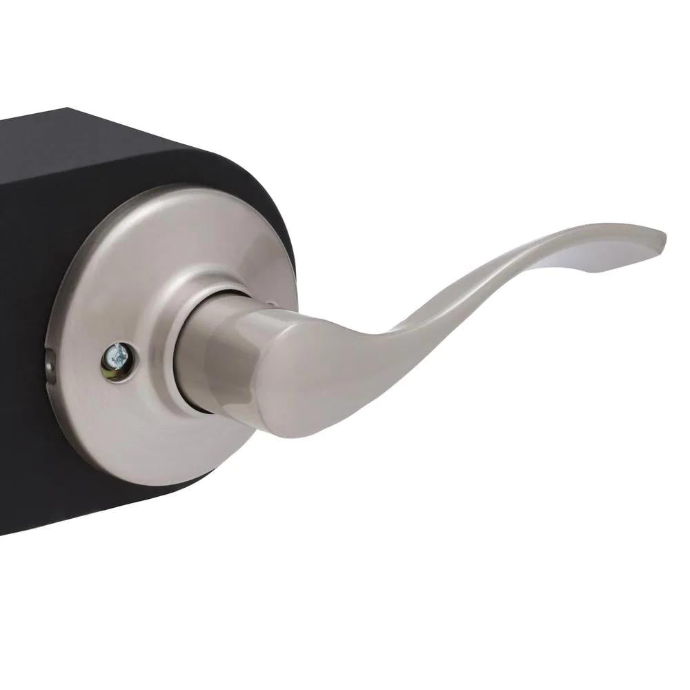 Balboa Satin Nickel Right-Handed Dummy Door Lever with Microban Antimicrobial Technology
