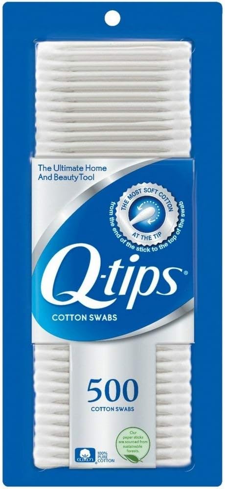 Q-tips Cotton Swabs, 500 Count (Pack of 2)