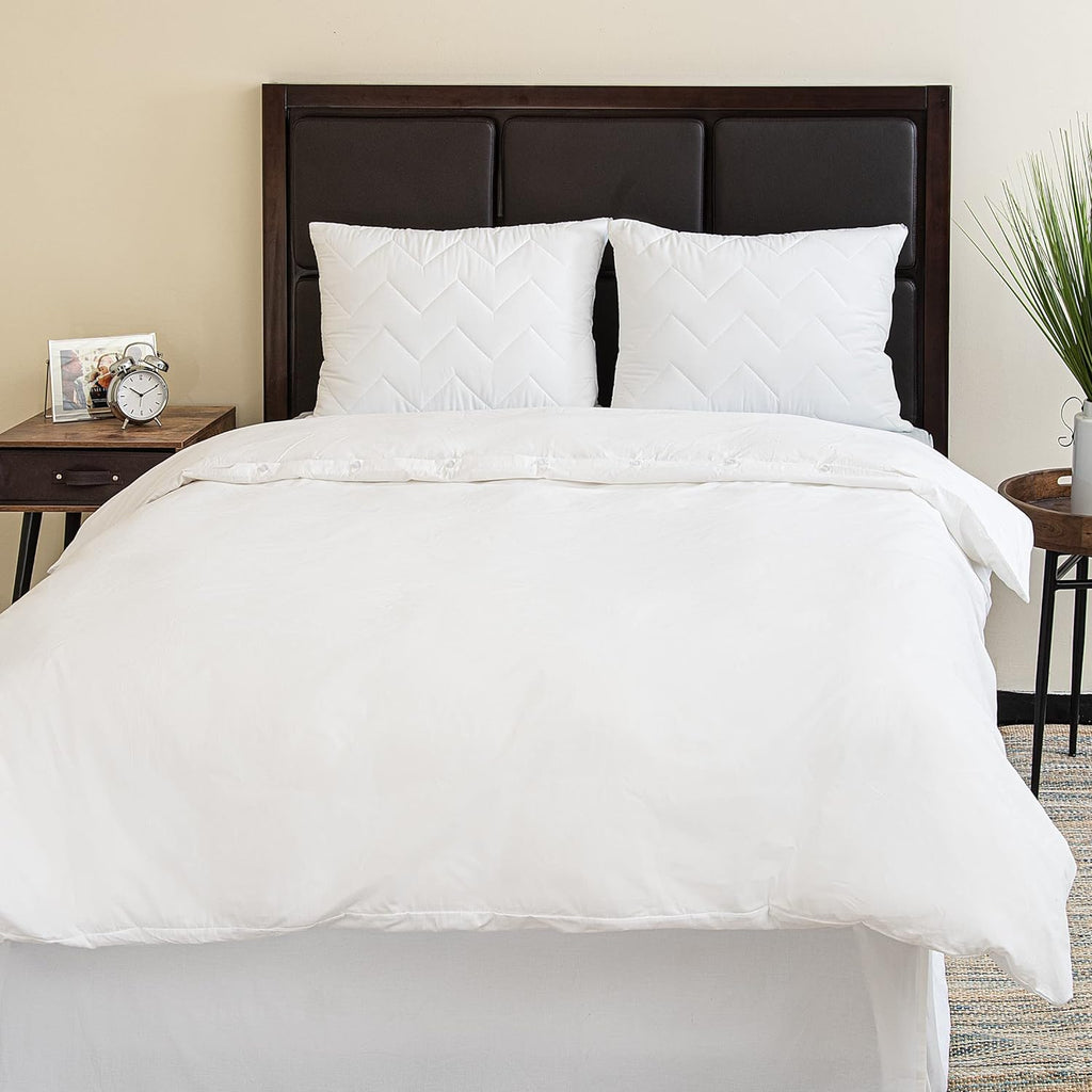 Superity White Twin Duvet Cover - Cotton Breathable &amp; Comfortable Fabric, Protects Mattresses from Dirt, Dust &amp; Dander - Twin Size Duvet Cover (68x86)