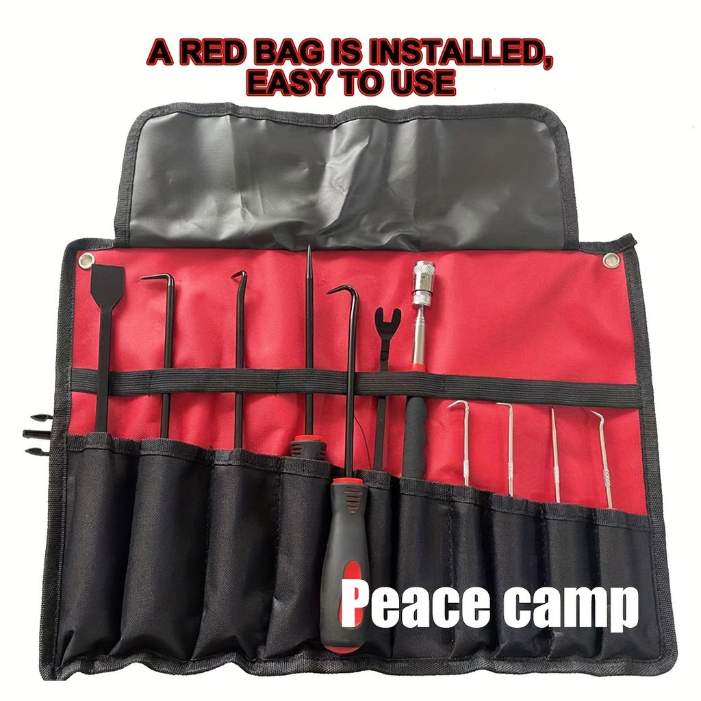 11pcs Precision Pick &amp; Hook Set With Scraper For Remove Automotive Electronics Maintenance Hoses Gasket Hand Pick Up Tools