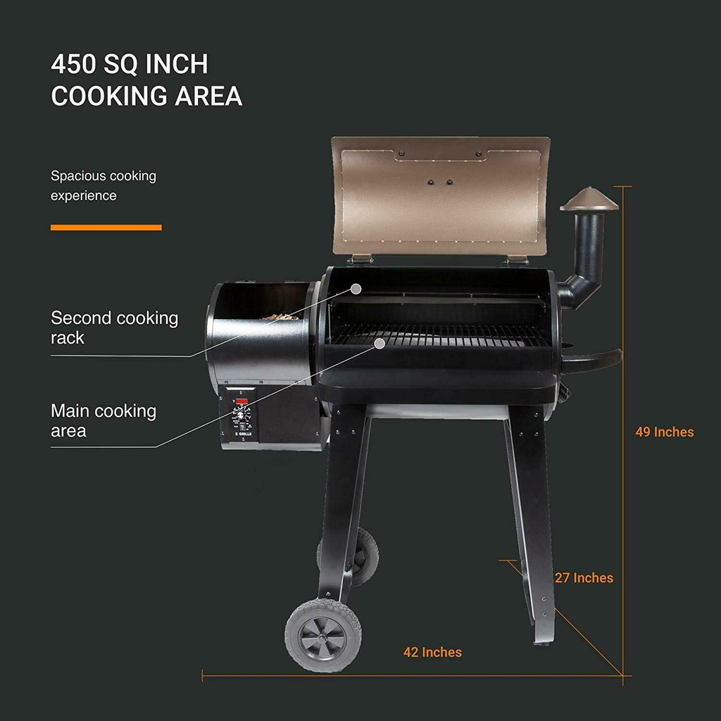 ZPG-450A Pellet Grill & Smoker 8 in 1 BBQ Grill Auto Temp Control
