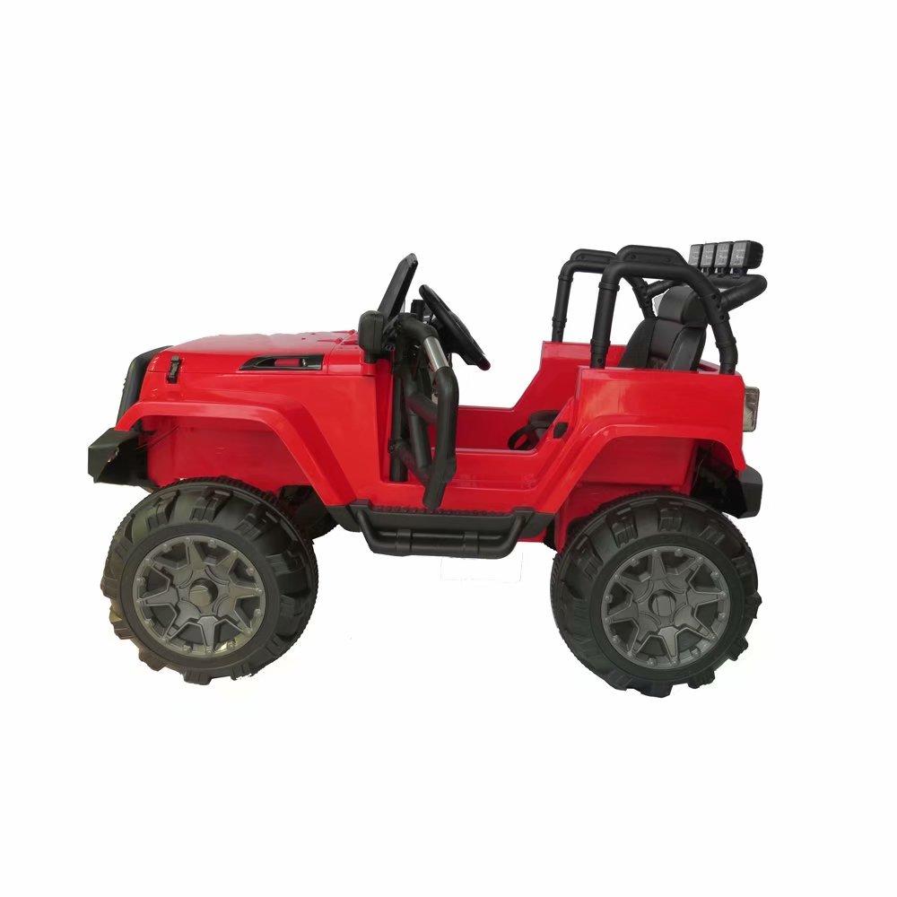 Ride On Jeep Car, 12V 4WD Powered Truck, Manual/ Parental Remote Control Modes Truck Vehicle Headlights, MP3 Port, Music, Horn Kids (Red Jeep)