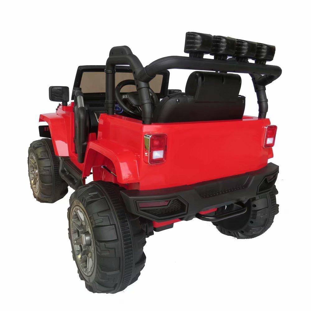 Ride On Jeep Car, 12V 4WD Powered Truck, Manual/ Parental Remote Control Modes Truck Vehicle Headlights, MP3 Port, Music, Horn Kids (Red Jeep)