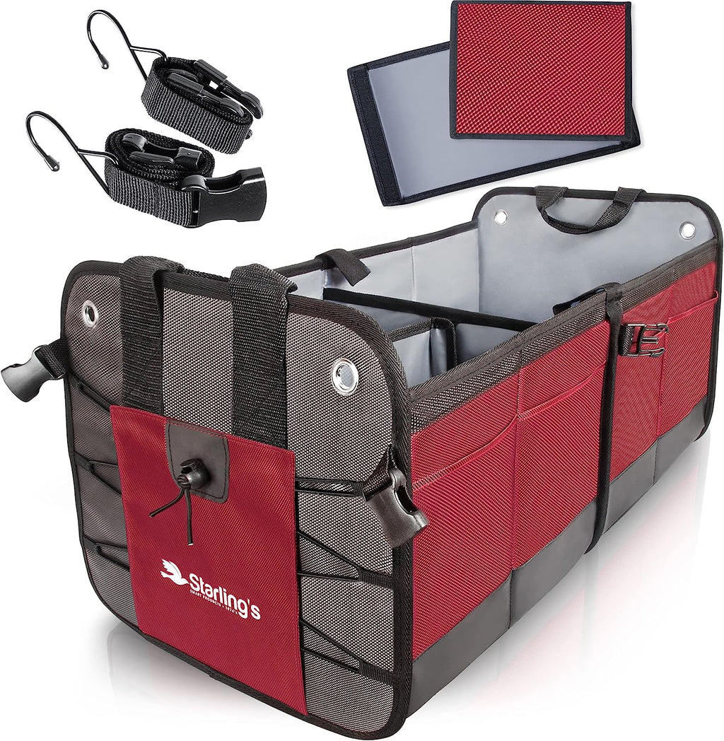 Starling's Car Trunk Organizer - Durable Storage SUV Cargo Organizer Adjustable, Bordeaux