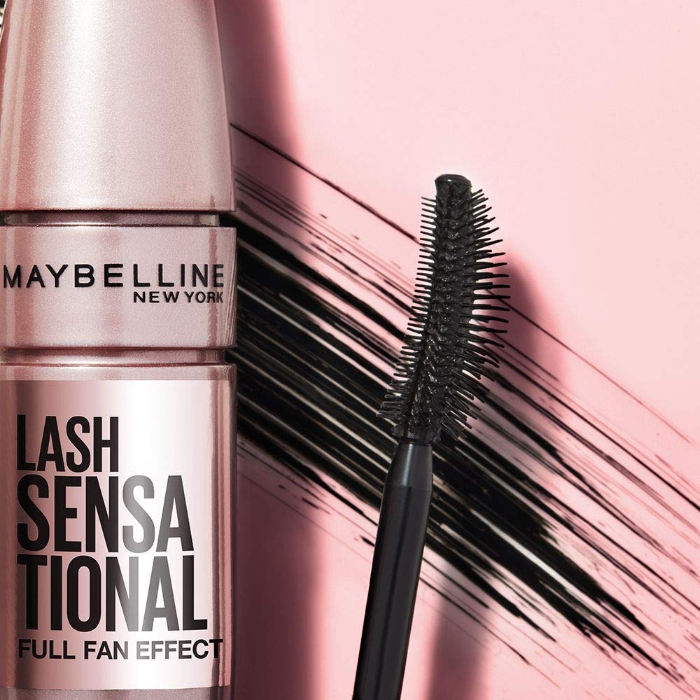 Maybelline New York Lash Sensational Washable Mascara, Lengthening and Volumizing for a Full Fan Effect, Very Black, 1 Count