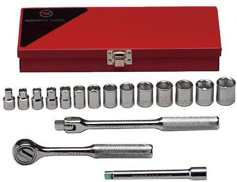 Wright Tool 366 3/8" Drive 6 Point Standard Metric Socket Set (17-Piece)