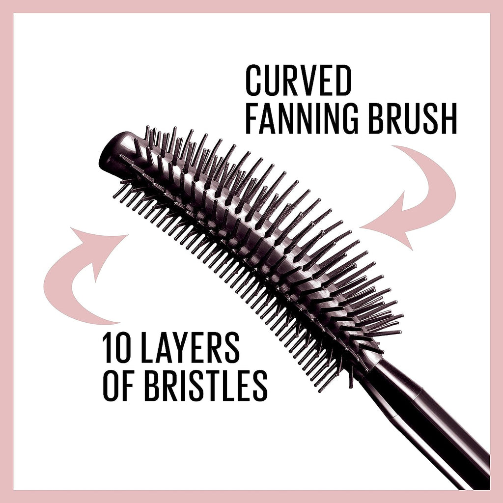 Maybelline New York Lash Sensational Washable Mascara, Lengthening and Volumizing for a Full Fan Effect, Blackest Black, 1 Count