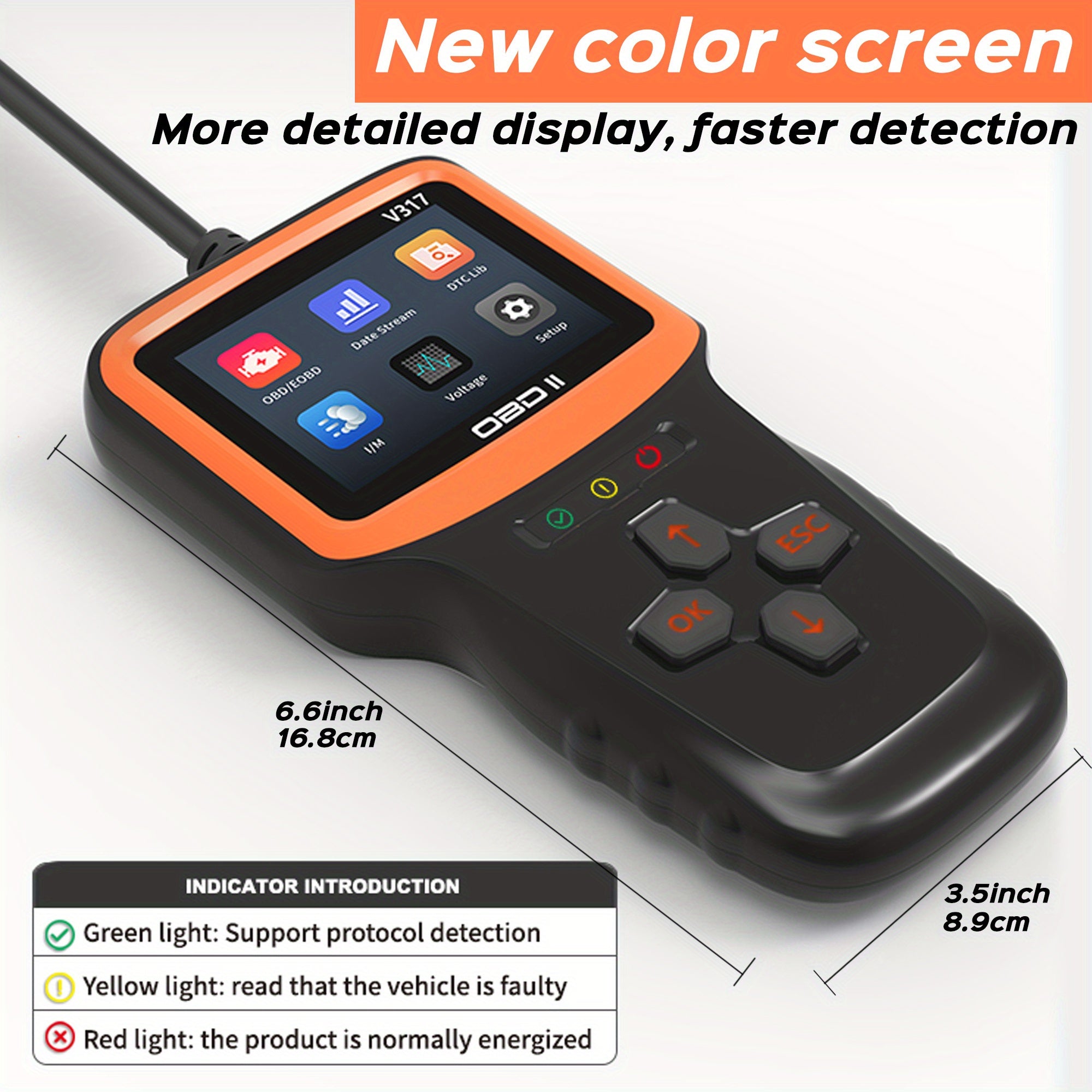 OBD2 Scanner Auto Check Car Engine Clear Fault Code Reader Automotive Diagnostic Scan Tester Tools Kit Color Screen,Car OBDII/EOBD Scan Tool
