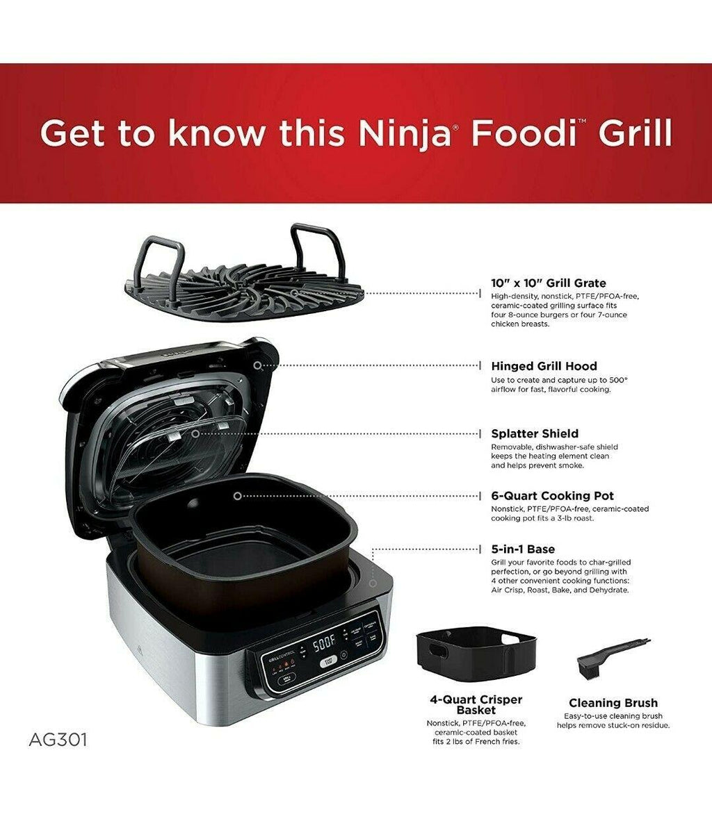 ORIGINAL  FOODI GRILL: grill that sears, sizzles, and air fry crisp