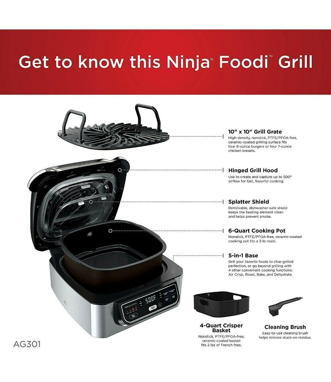 ORIGINAL  FOODI GRILL: grill that sears, sizzles, and air fry crisp
