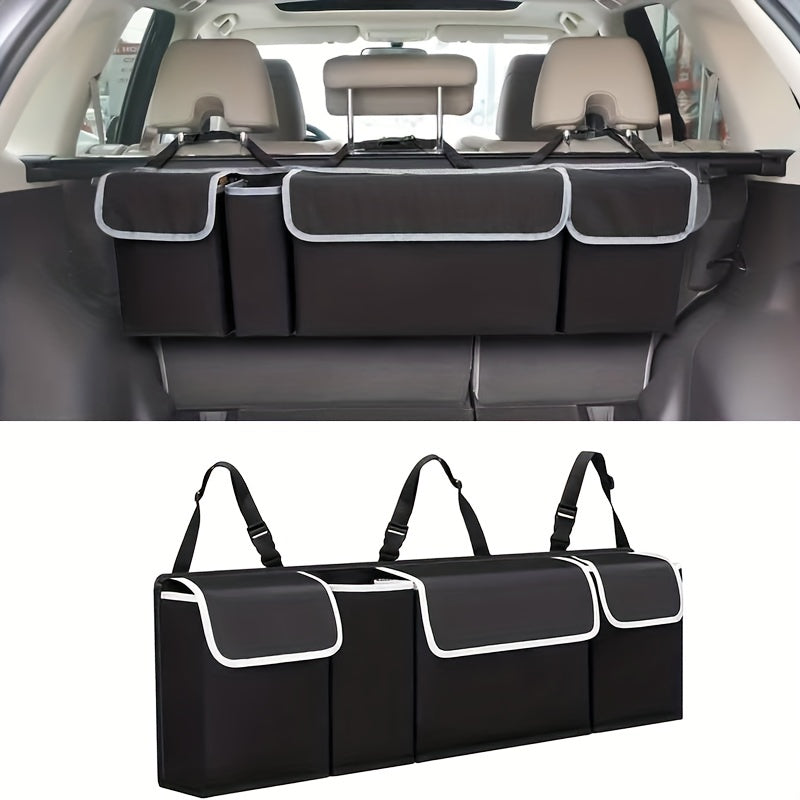 1pc High Capacity Car Boot Back Seat Trunk StoraBag Organizer Pocket Waterproof Oxford StoraBox Organizer Stowing Tidying Interior Accessories