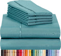 LuxClub Twin XL Sheets Set - Soft Twin Bed Sheets for Boys and Girls, 4 PC Deep Pockets 18" Eco Friendly Wrinkle Free Kids Fitted Sheets Machine Washable Hotel Bedding Silky Soft - Teal Twin XL