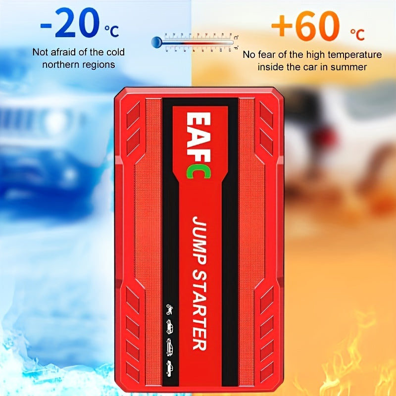 Portable Car Jump Starter Battery Power Bank Emergency Booster With LED Light 12V Auto Starting Device Support Starting 12V Gasoline Cars Up To 101.44oz