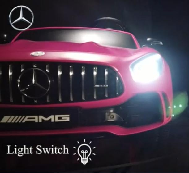 Uenjoy 2 Seater 12V Electric Kids Ride On Car Mercedes Benz AMG GTR Motorized Vehicles with Remote Control, Battery Powered, LED Lights, Wheels Suspension, Music, Horn, Pink