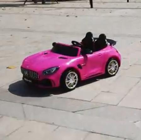 Uenjoy 2 Seater 12V Electric Kids Ride On Car Mercedes Benz AMG GTR Motorized Vehicles with Remote Control, Battery Powered, LED Lights, Wheels Suspension, Music, Horn, Pink