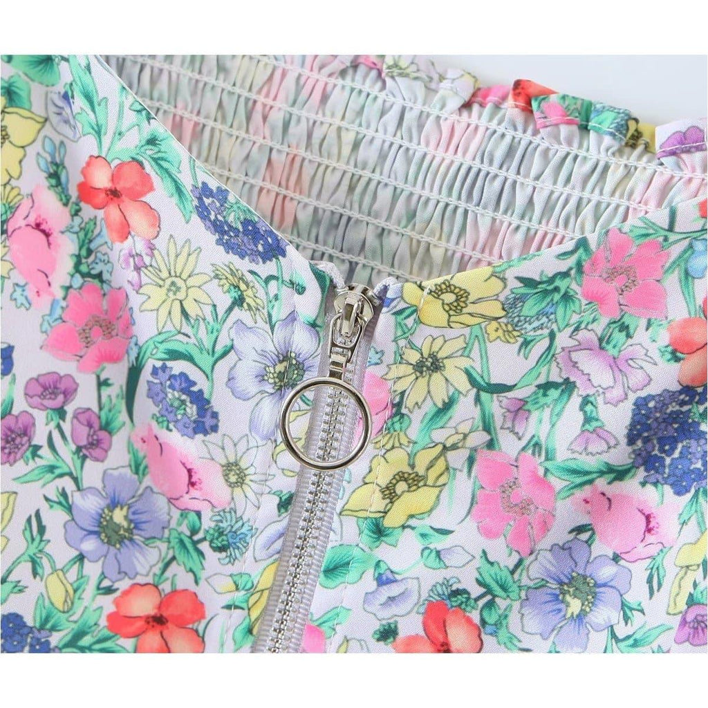 floral crop top and skirt