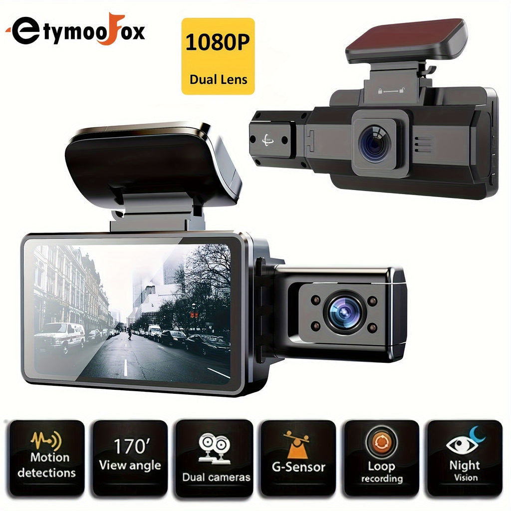 Dual Lens Dash Cam: Get Crisp 1080P Video Recording Day &amp; Night - 3.16 Wide Angle View!
