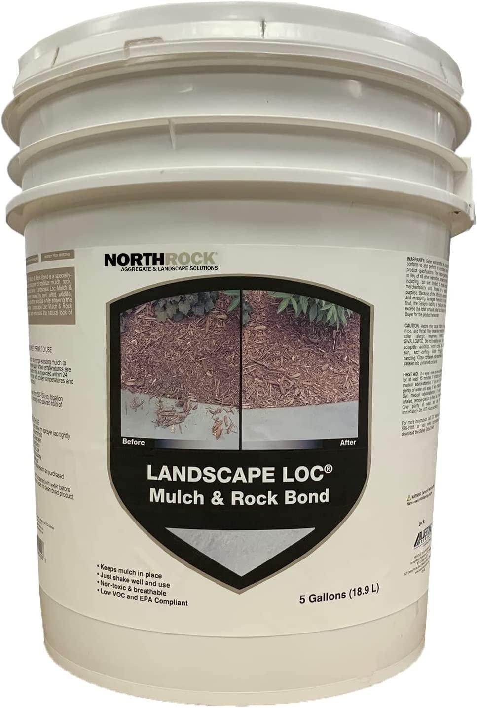 Landscape Loc Mulch & Rock Bond (5 Gallon, 1) - Landscape Glue for Mulch, Rock, & More