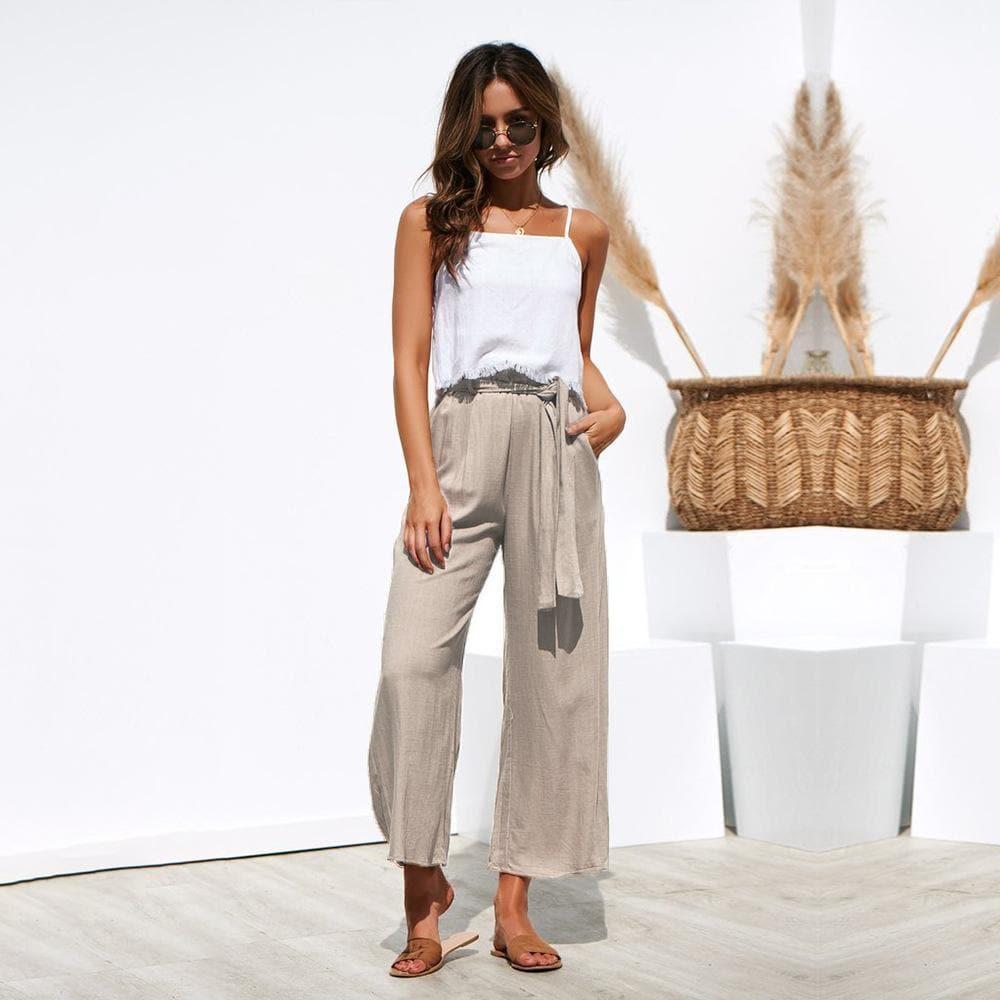 loose high waist wide leg trousers